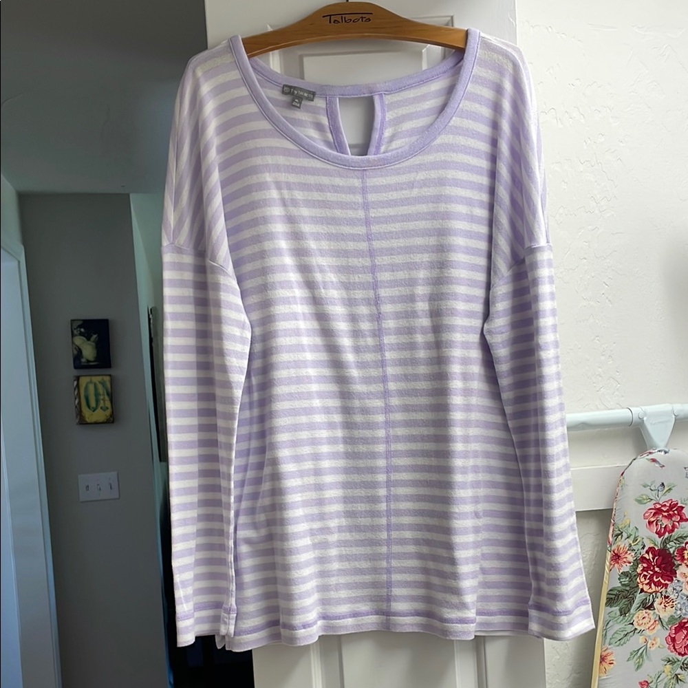 Talbots Purple Boxy Blouse Relaxed Fit